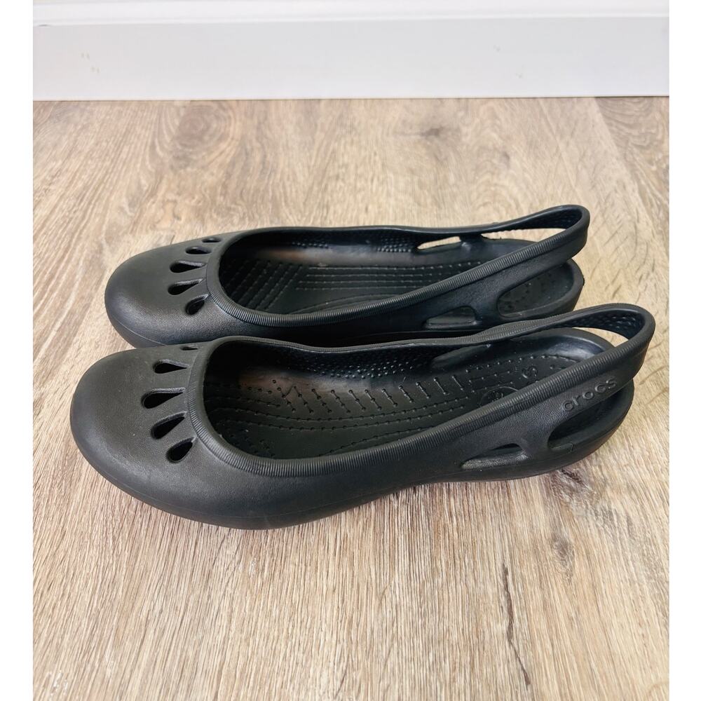 Crocs Classic Ballet Flats Black Slingback Slip On Water Shoes Comfort Womens 8